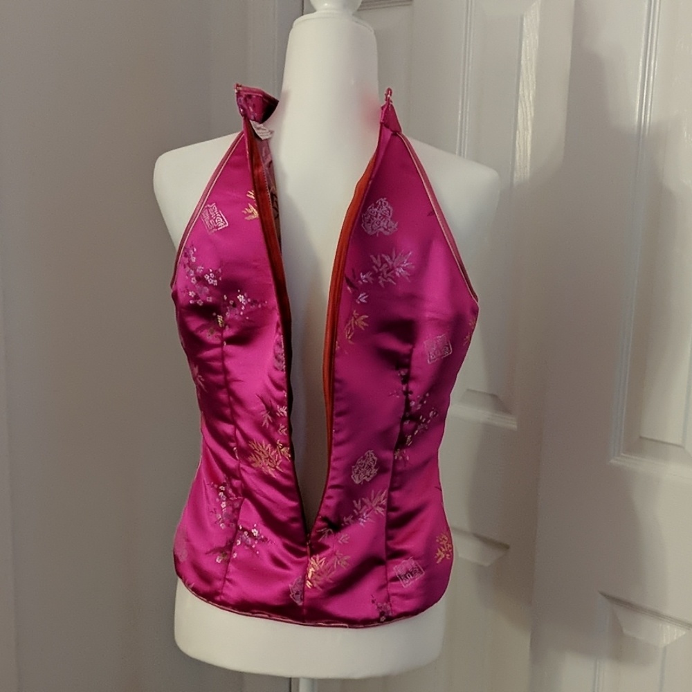 3 for $30 Pink & Gold Sleeveless Blouse - Picture 3 of 6